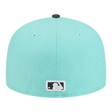 Men's New Era Turquoise/Charcoal Cleveland Guardians Two-Tone Color Pack 59FIFTY Fitted Hat