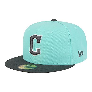Men's New Era Turquoise/Charcoal Cleveland Guardians Two-Tone Color Pack 59FIFTY Fitted Hat