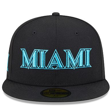Men's New Era Black Miami Marlins 2025 City Connect 59FIFTY Fitted Hat