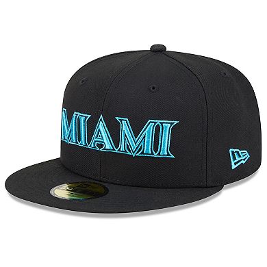 Men's New Era Black Miami Marlins 2025 City Connect 59FIFTY Fitted Hat