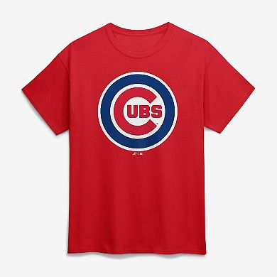 Men's Logo Athletic Red Chicago Cubs Official Logo T-Shirt