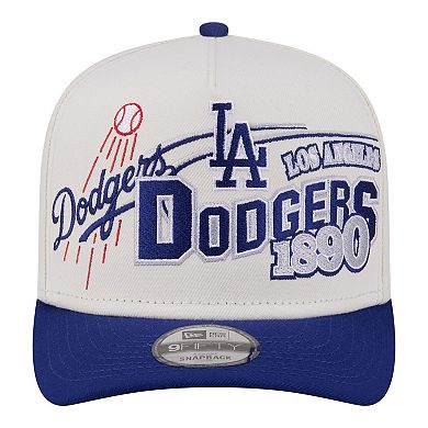 Men's New Era Cream/Royal Los Angeles Dodgers Classic A-Frame 9FIFTY Snapback Hat