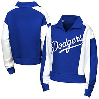 Girls Youth Outerstuff Royal Los Angeles Dodgers Tech Curve Ball Sweatshirt