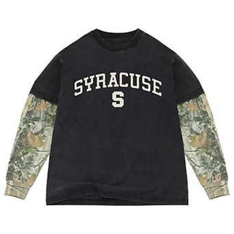 Men's Uscape Apparel Black/Camo Syracuse Orange Back Bay Twofer Heavyweight Long Sleeve T-Shirt
