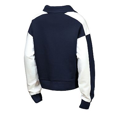 Girls Youth Outerstuff Navy New York Yankees Tech Curve Ball Sweatshirt