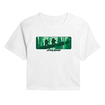Juniors' Star Wars Ewok Forest Graphic Cropped Tee