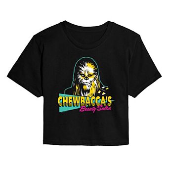 Juniors' Star Wars Chewbacca's Beauty Salon Cropped Tee