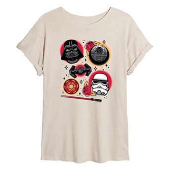 Juniors' Star Wars Empire Tattoo Oversized Tee