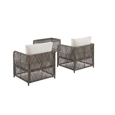 Crosley Granite Bay 3-Piece Wicker Outdoor Chair Set
