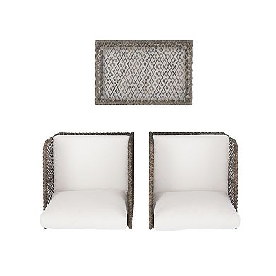 Crosley Granite Bay 3-Piece Wicker Outdoor Chair Set