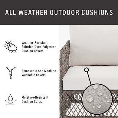 Crosley Granite Bay 3-Piece Wicker Outdoor Chair Set