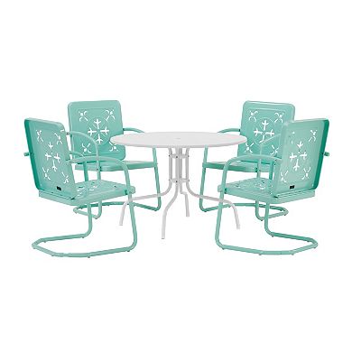 Crosley Azalea 5-Piece Round Retro Outdoor Dining Set