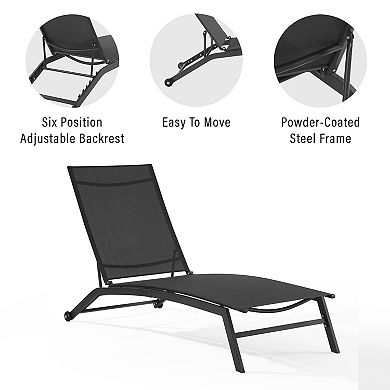 Crosley Weaver Outdoor Adjustable Chaise Lounge