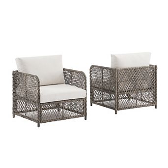 Crosley Granite Bay 2 pc Wicker Outdoor Chair Set