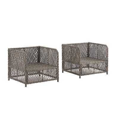 Crosley Granite Bay 2-Piece Wicker Outdoor Chair Set