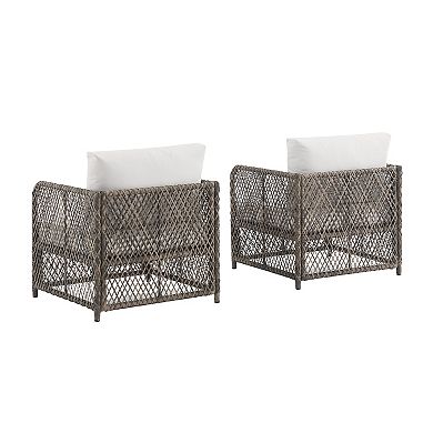 Crosley Granite Bay 2-Piece Wicker Outdoor Chair Set