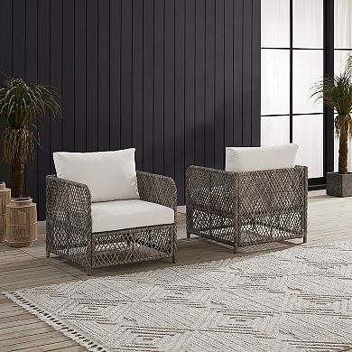 Crosley Granite Bay 2-Piece Wicker Outdoor Chair Set