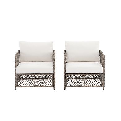 Crosley Granite Bay 2-Piece Wicker Outdoor Chair Set