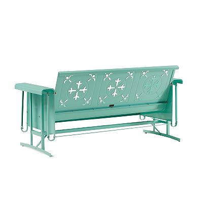 Crosley Azalea Retro Outdoor Sofa Glider with Decorative Cutouts