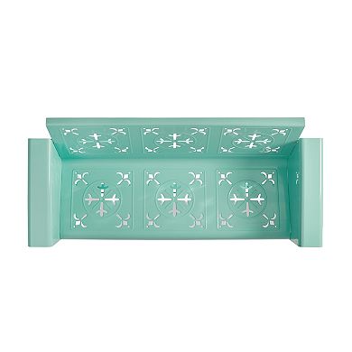 Crosley Azalea Retro Outdoor Sofa Glider with Decorative Cutouts