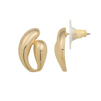 LC Lauren Conrad Gold Tone Fluid Sculpted Drop Earrings