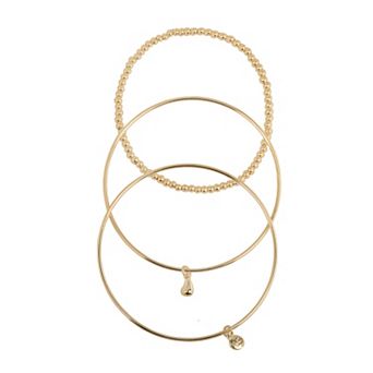 LC Lauren Conrad Gold Tone 3 pc Melt My Heart Bracelet Set