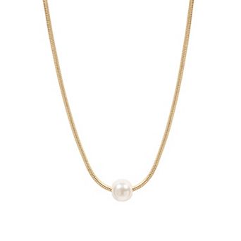 LC Lauren Conrad Gold Tone Simulated Pearl Pendant Necklace