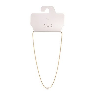 LC Lauren Conrad Gold Tone Simulated Pearl Pendant Necklace