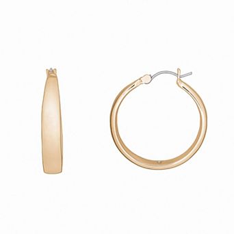 LC Lauren Conrad Gold Tone Chunky Hoop Earrings