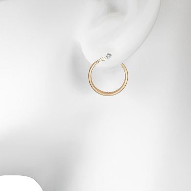LC Lauren Conrad Gold Tone Chunky Hoop Earrings