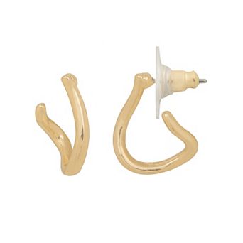 LC Lauren Conrad Gold Tone Modern Twist Hoop Earrings