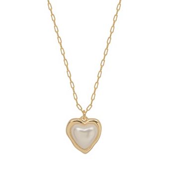 LC Lauren Conrad Gold Tone Cushion Heart Pendant Necklace