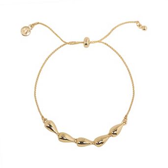 LC Lauren Conrad Gold Tone Fluid Teardrop Pull Tie Bracelet