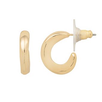 LC Lauren Conrad Gold Tone Minimalist Metal Hoop Earrings