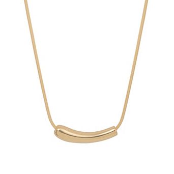 LC Lauren Conrad Gold Tone Chic Tube Pendant Necklace