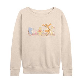 Women's Disney's Winnie The Pooh & Friends Flowers French Terry Long Sleeve Tee