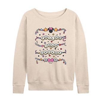 Women's Disney's Minnie Mouse Follow Your Dreams French Terry Long Sleeve Tee