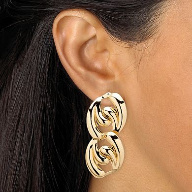 Curb-Link Necklace, Bracelet and Drop Earrings Set in Yellow Goldtone