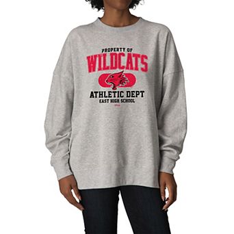 Women's Disney's High School Musical Property Of Wildcats Oversized Fleece Crew Sweatshirt