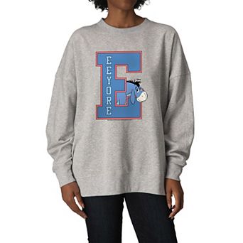 Women's Disney's Winnie The Pooh Eeyore Oversized Fleece Crew Sweatshirt