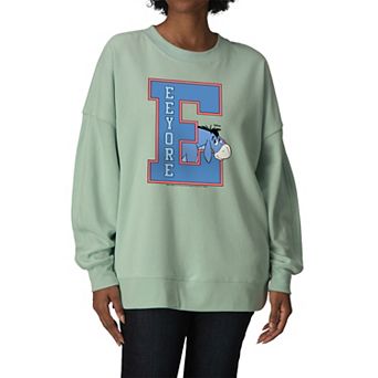Women's Disney's Winnie The Pooh Eeyore Oversized Fleece Crew Sweatshirt