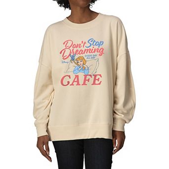 Women's Disney Princess Don't Stop Dreaming Oversized Fleece Crew Sweatshirt