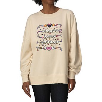 Women's Disney's Minnie Mouse Follow Your Dreams Oversized Fleece Crew Sweatshirt
