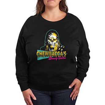 Plus Size Star Wars Chewbacca's Beauty Salon French Terry Long Sleeve Tee