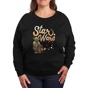 Plus Size Star Wars Yoda Fireflies French Terry Long Sleeve Tee
