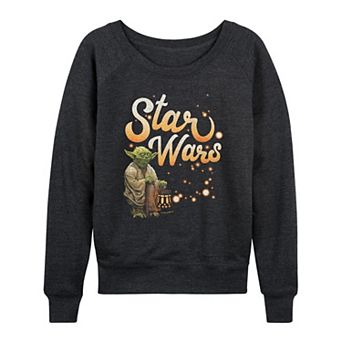 Women's Star Wars Yoda Fireflies French Terry Long Sleeve Tee