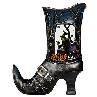 Roman Lighted Swirl Witch Boot Table Decor