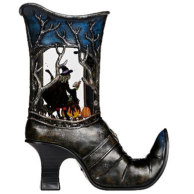 Roman Lighted Swirl Witch Boot Table Decor