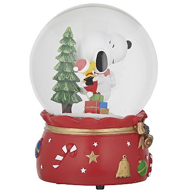 Roman Peanuts Snoopy & Woodstock Musical Glitterdome Snow Globe Table Decor