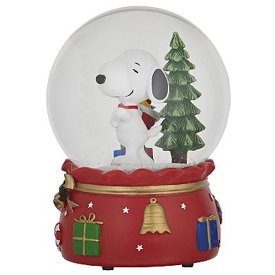 Roman Peanuts Snoopy & Woodstock Musical Glitterdome Snow Globe Table Decor